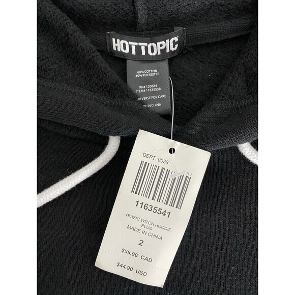 BASIC WITCH Hoodie Hot Topic Size 2X NWT Sweatshirt Oversized Fit New - Picture 5 of 5